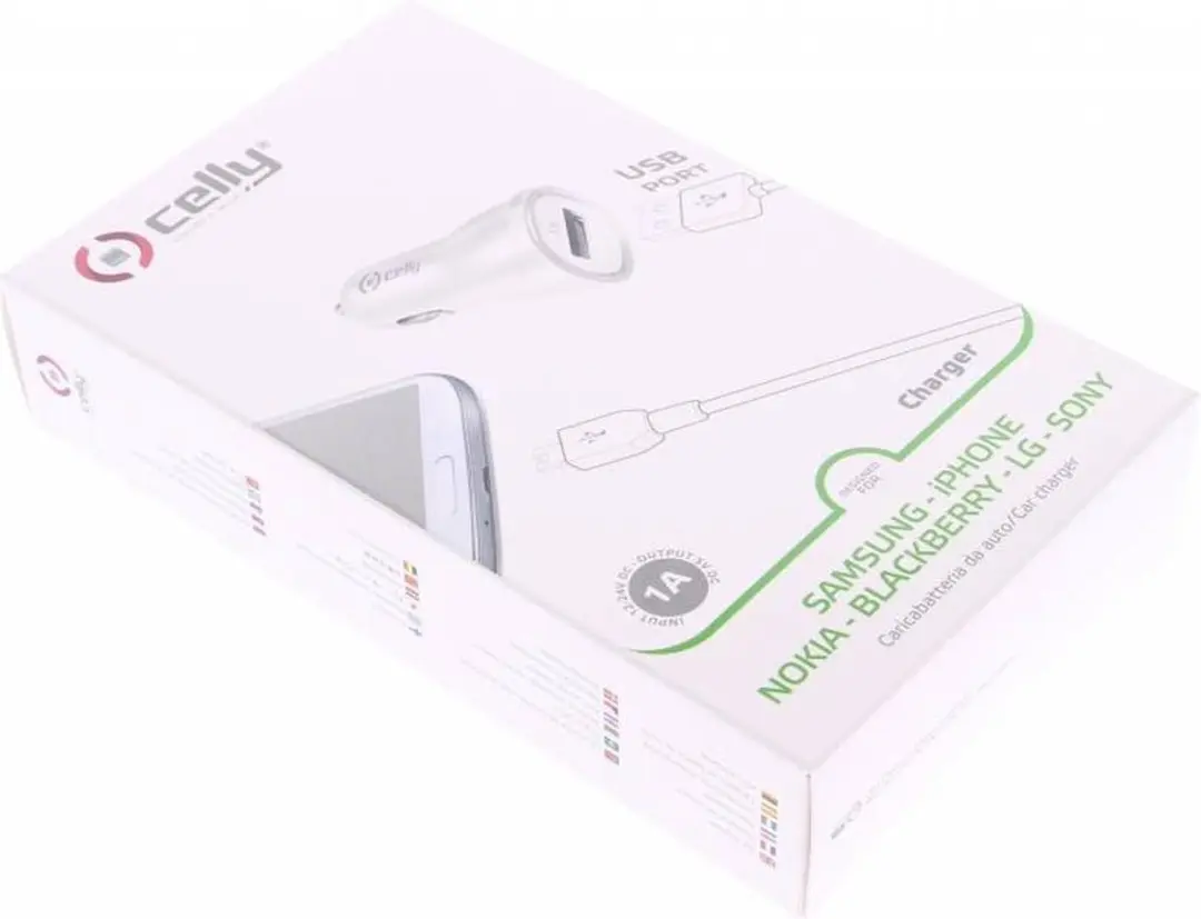 Celly Autolader 1 USB Poort Wit - 8021735100973