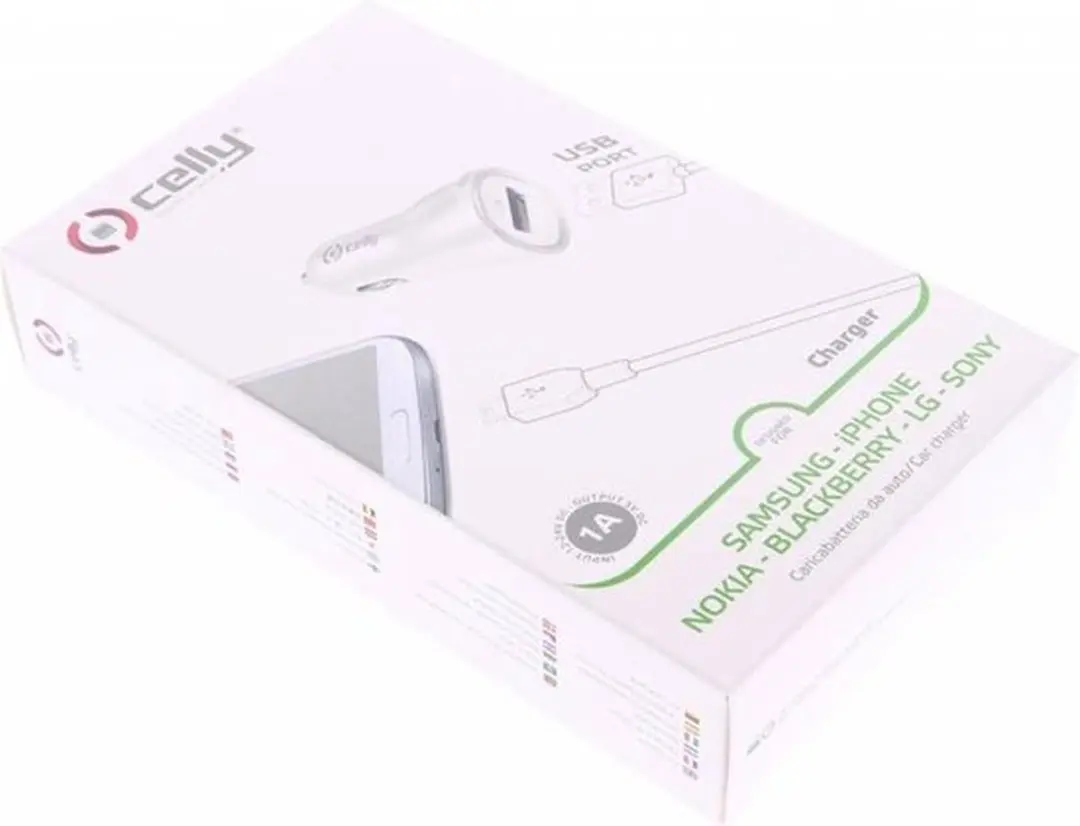 Celly Autolader 1 USB Poort Wit - 8021735100973