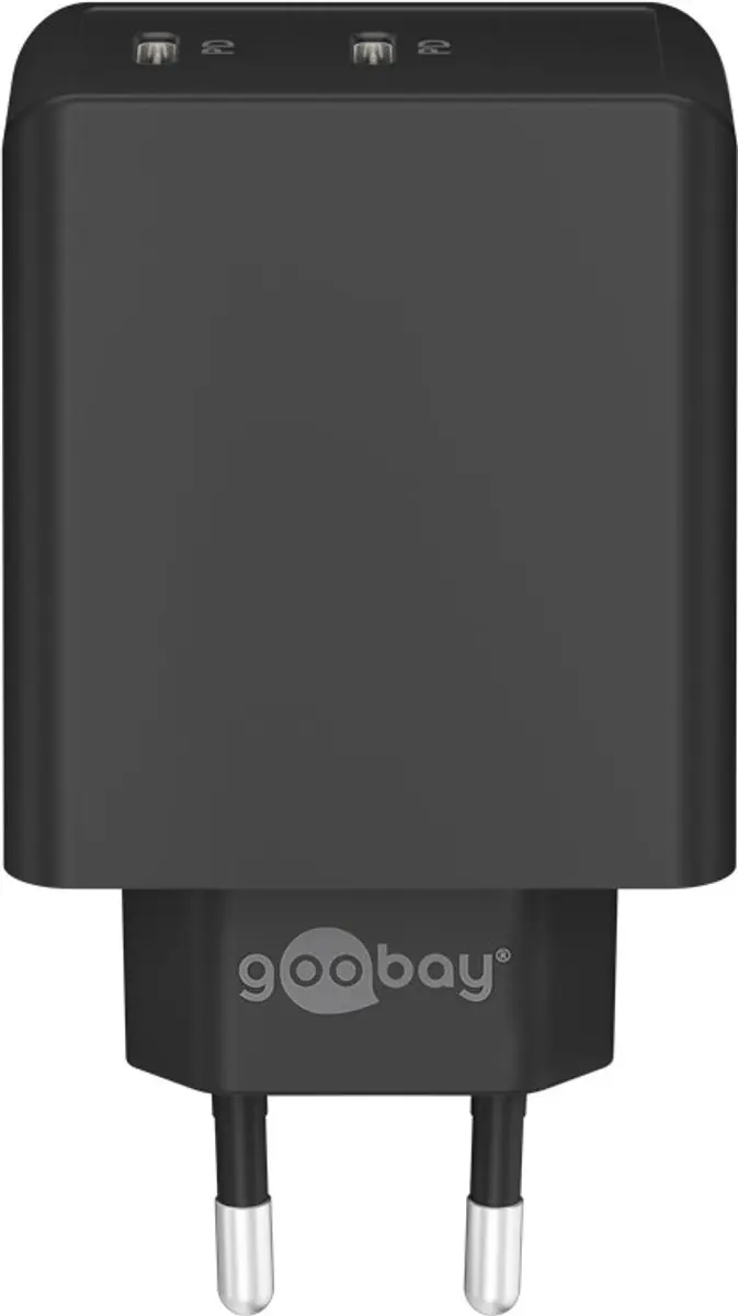Goobay 61757 Thuislader - 36W USB-C PD - 2 Poorten - Zwart