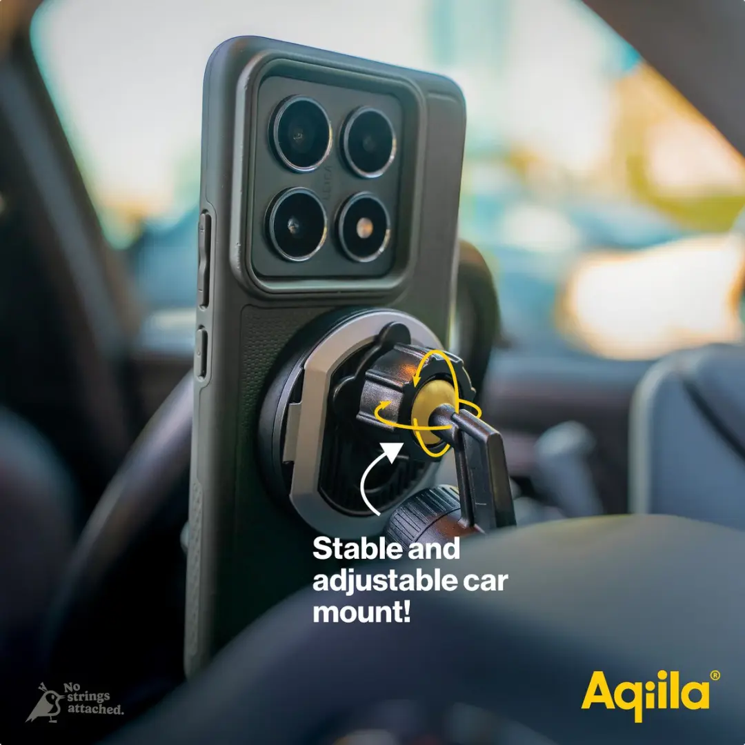 Aqiila 406066 Draadloze Oplader Qi2 15W - MagSafe Compatibel - Car Mount - Zwart