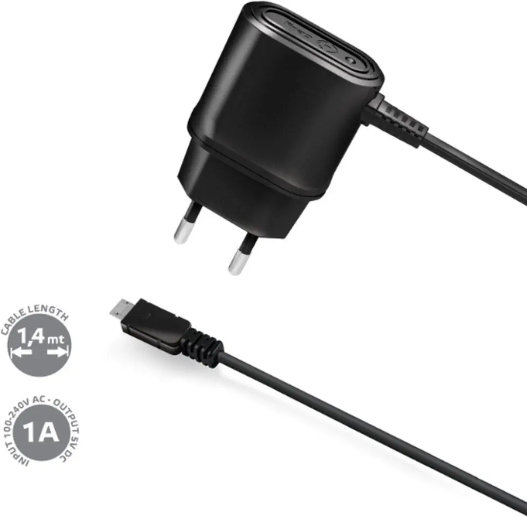 Celly Micro-USB Travel Charger 1A 8021735084822 - Zwart