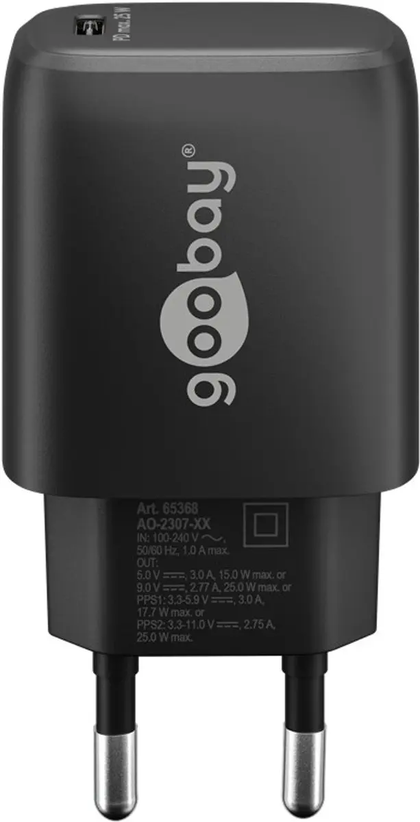 Goobay 65367 Thuislader USB-C PD 25W - Zwart