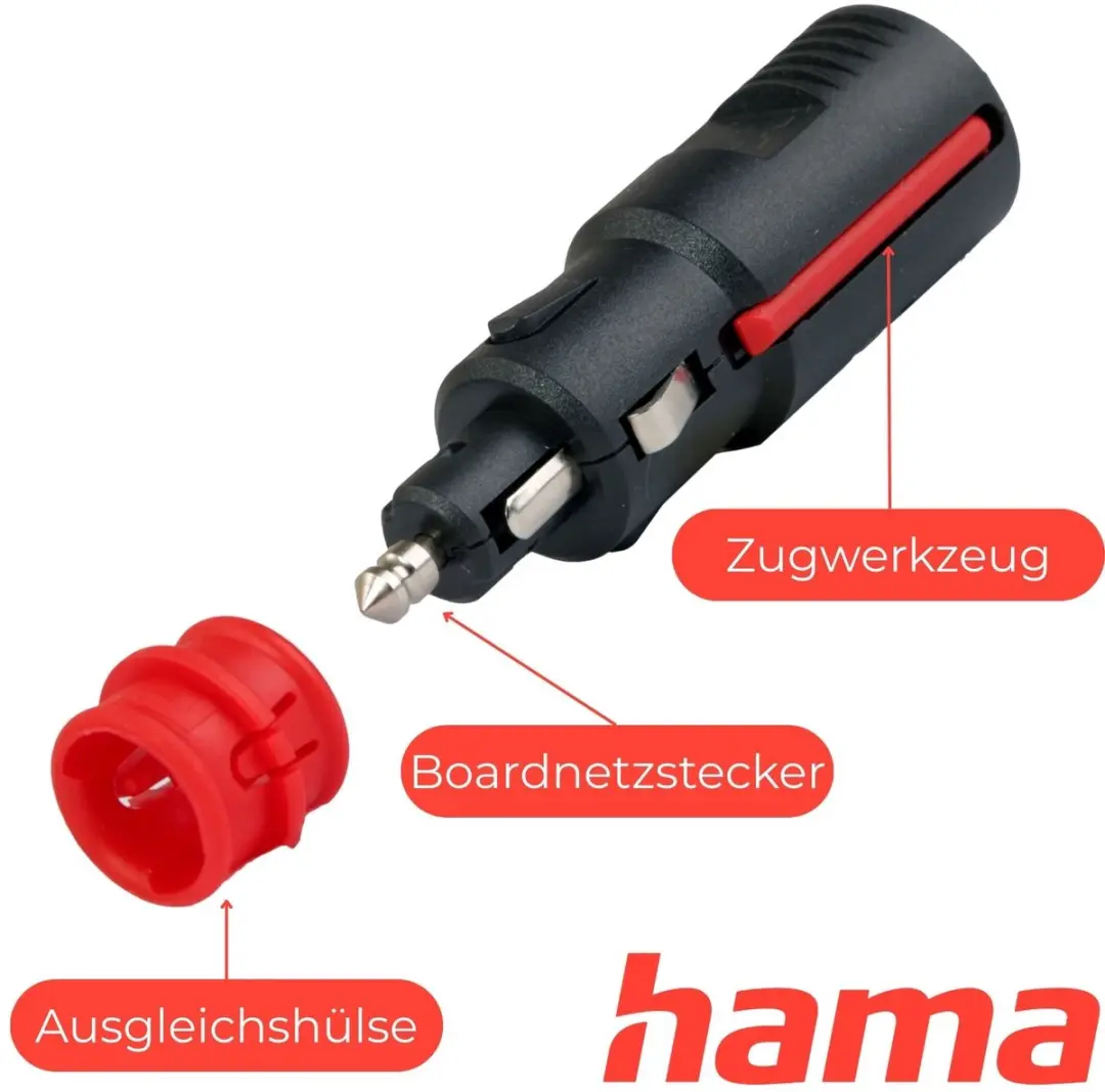 Hama 00086925 Vervangstekker 12V - 2 Outputs - Zwart/Rood