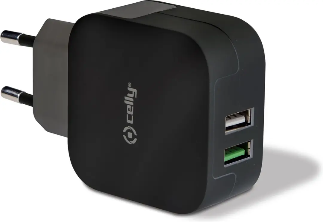 Celly TC2USBTURBOBK Oplader 2x USB 3.4A
