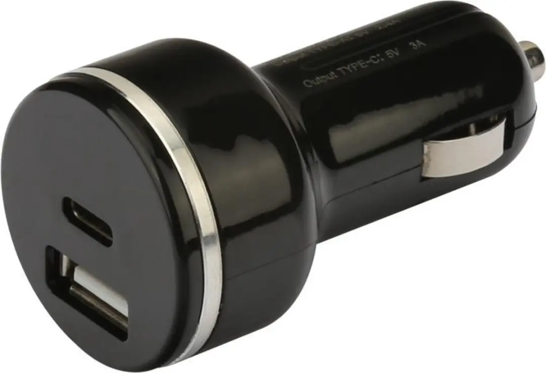 NÖRDIC CARC-N1008 Autolader - 18W USB-C Power Delivery - 2x USB - Zwart