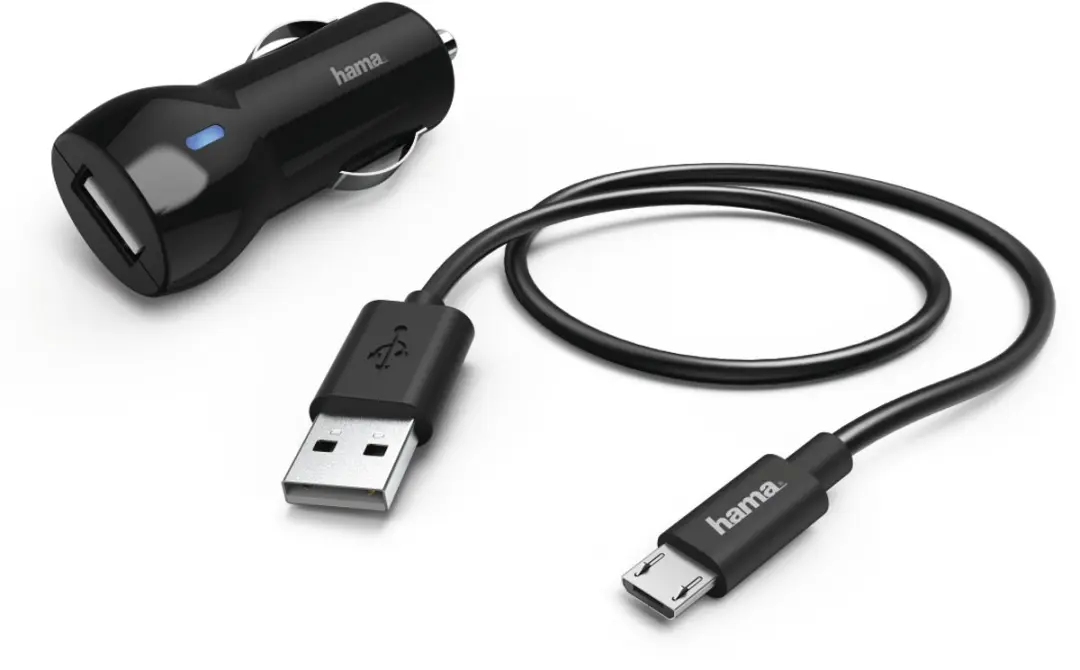 Hama Auto-Oplaadset Micro-USB 12W - Zwart