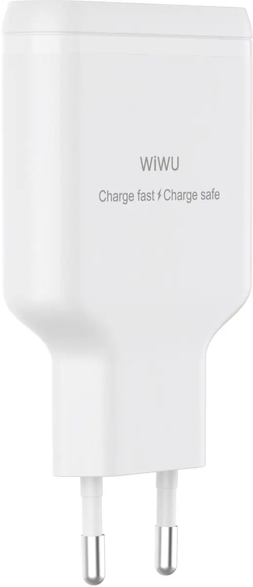 WiWu Essen Slim 45W USB-C Oplader - 2 Poorten - GaN Technologie - Wit - afbeelding 6 van 6