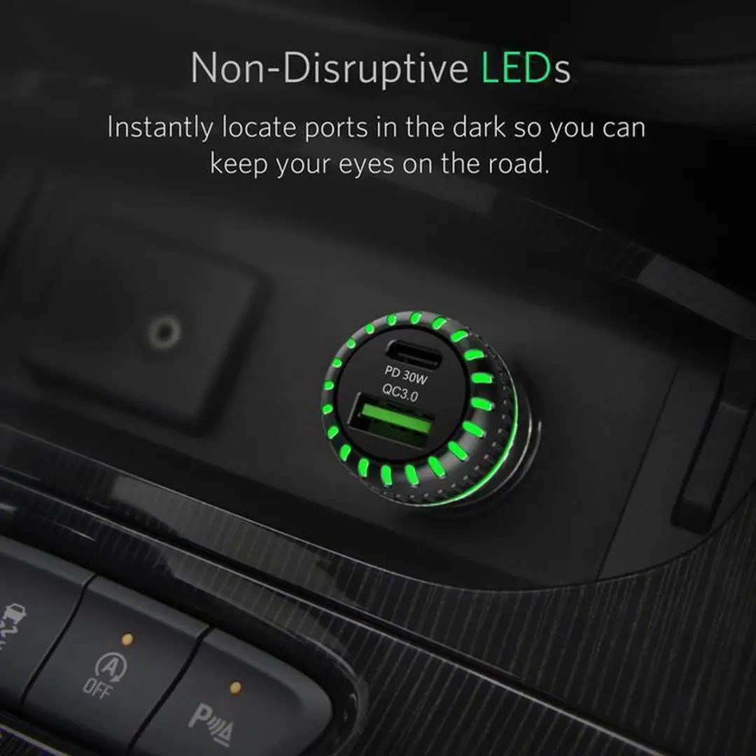 NÖRDIC CARC-N1001 Autolader 30W - USB-C PD 30W & USB-A QC 18W - Zwart