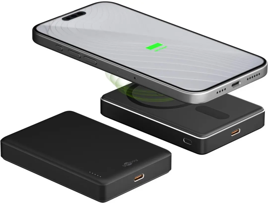 Goobay 70183 Magnetische Powerbank 10.000mAh - 15W - Zwart