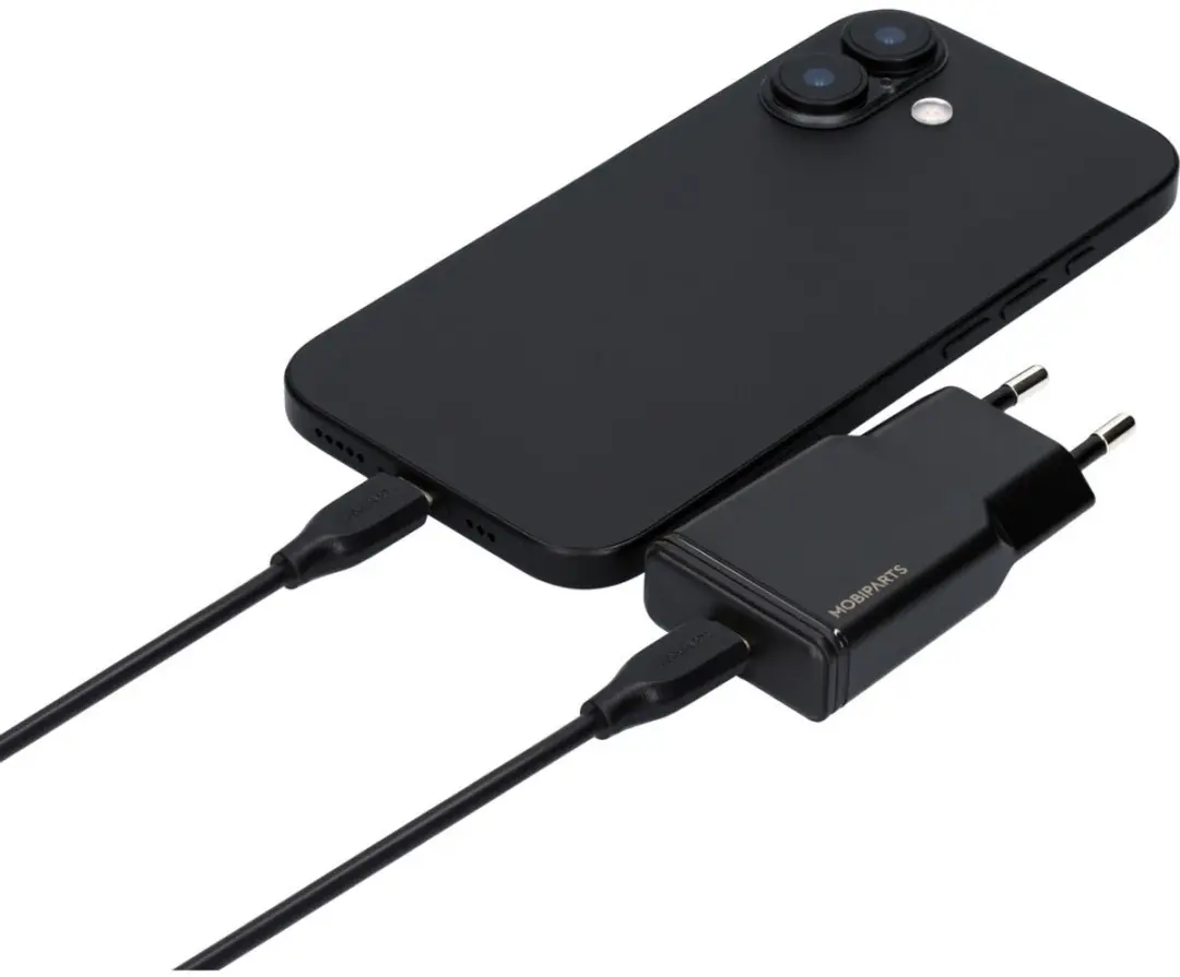 Mobiparts GaN USB-C 20W Wandlader - Zwart