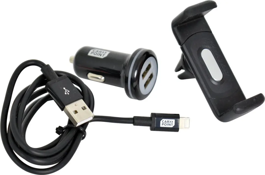 Carpoint Laderset 3-in-1 USB 0517033 - Zwart