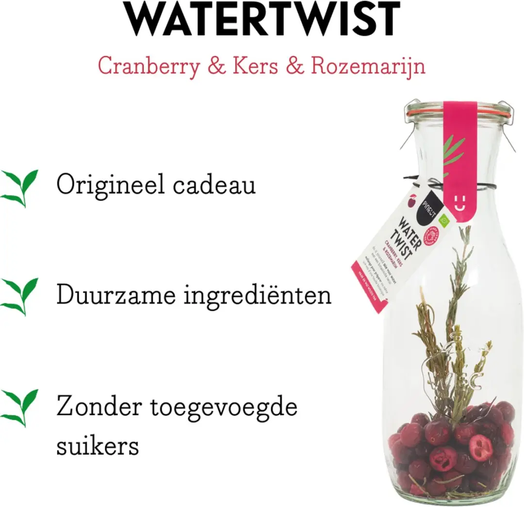 Pineut Watertwist Tafelwaterkaraf 1L - Glas