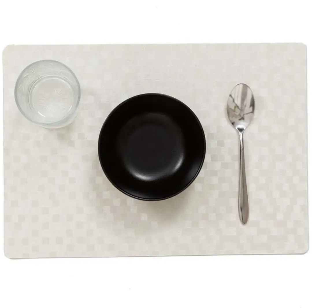 Wicotex Stones Luxe Placemats - 2 Stuks - Wit - 30x43cm
