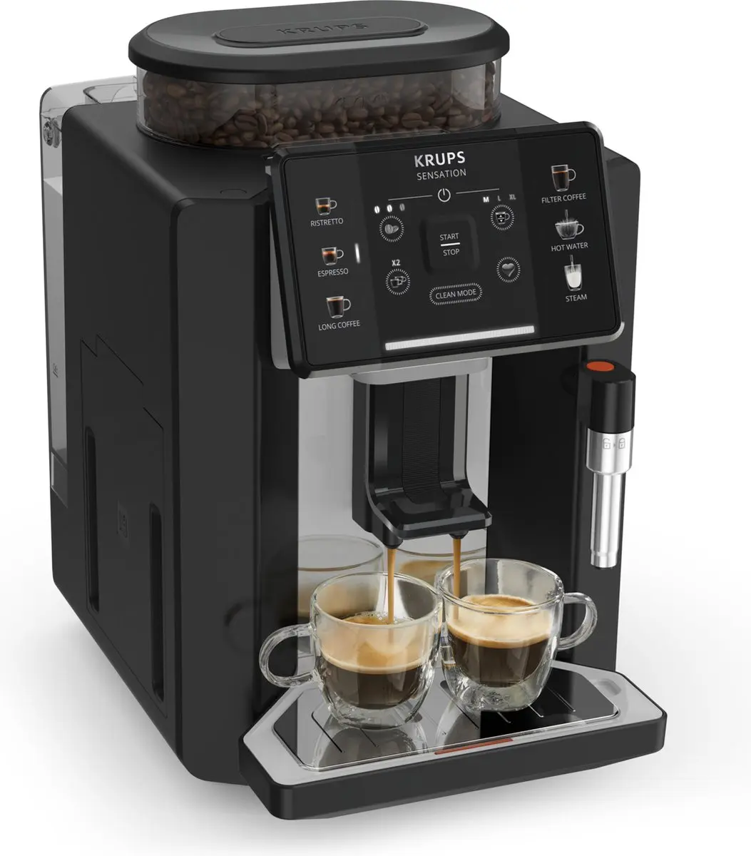 Krups Sensation EA910A10 Volautomatische Espressomachine - Zwart/Chroom - afbeelding 6 van 6