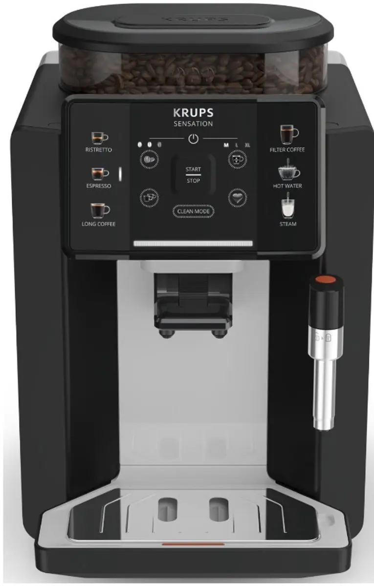 Krups Sensation EA910A10 Volautomatische Espressomachine - Zwart/Chroom