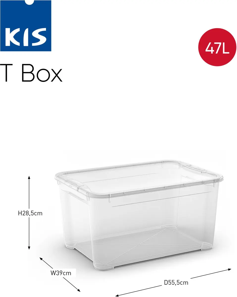 Curver KIS T-Box Opbergbox 47L - 5 Stuks - Transparant
