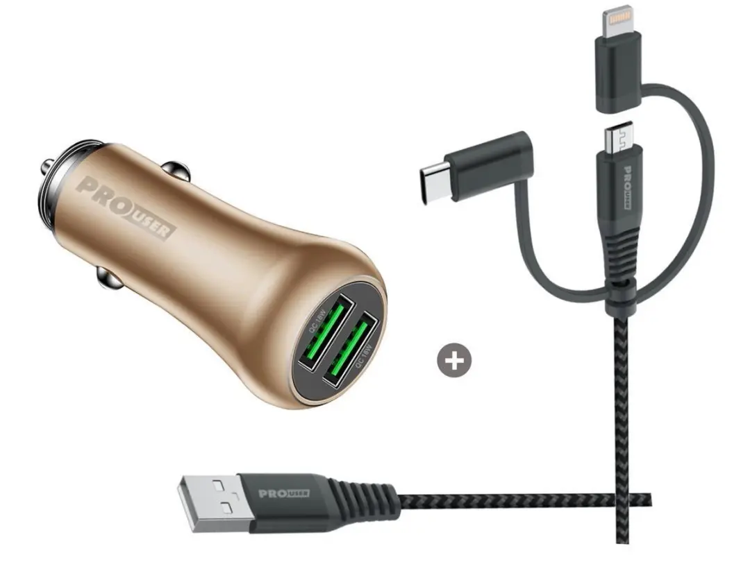 Pro-User 36W Dual USB Auto Lader