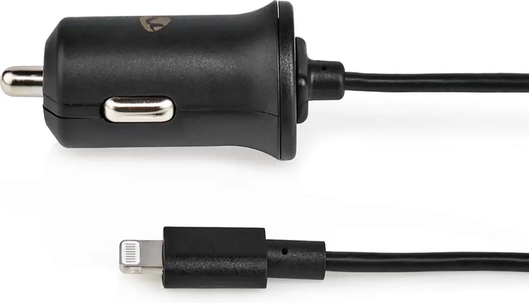 Nedis CCHAL240ABK Autolader 12W - 1x Lightning 8-Pins - 1m - Zwart