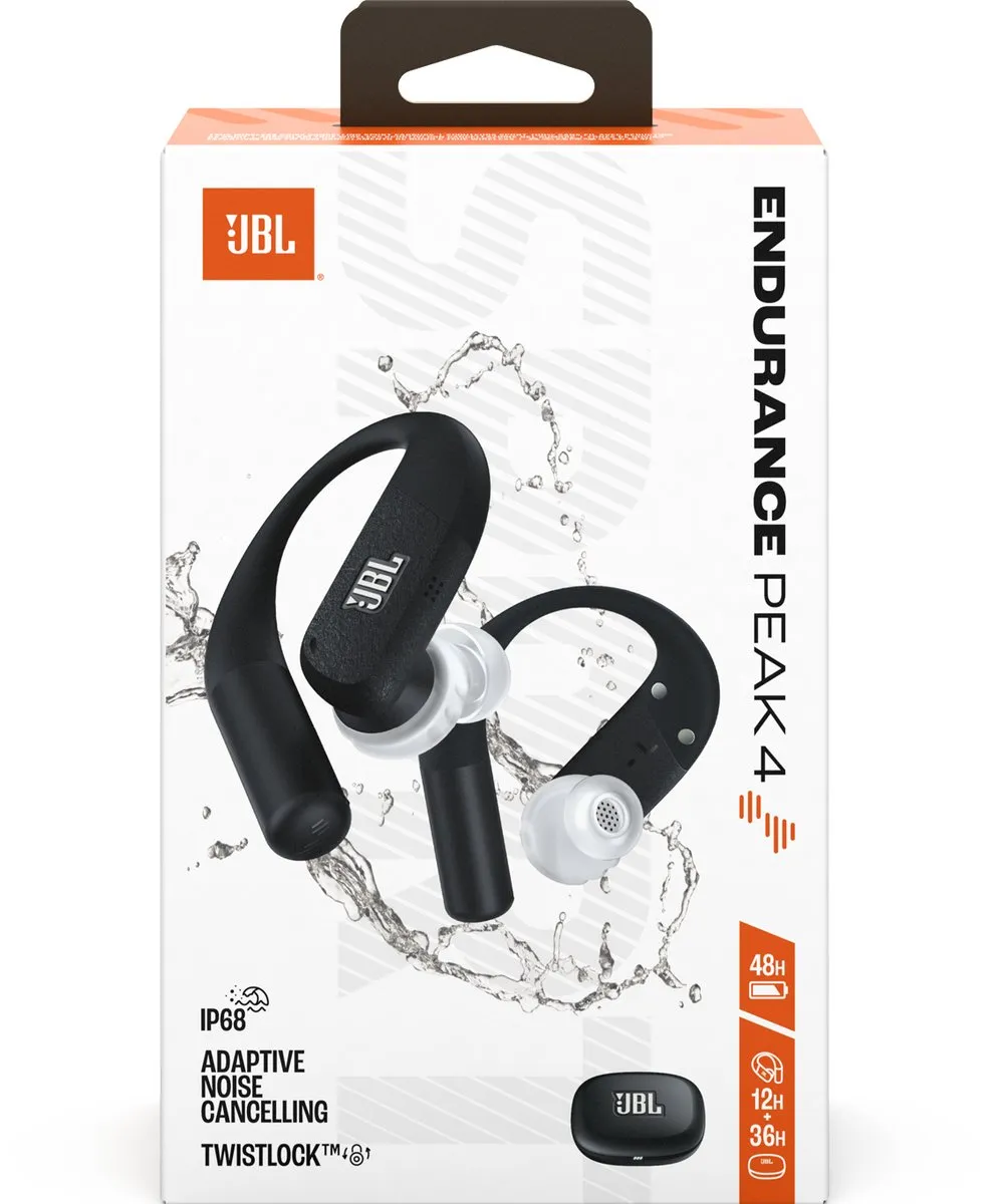 JBL Endurance Peak 4 Oordopjes - 48 uur - IP68 - Zwart