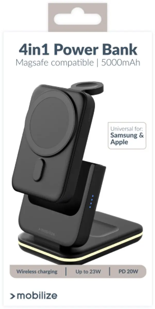 Mobilize MWCSB001 Qi Wireless Laadstation 15W - 3 Poorten - Zwart - afbeelding 6 van 6