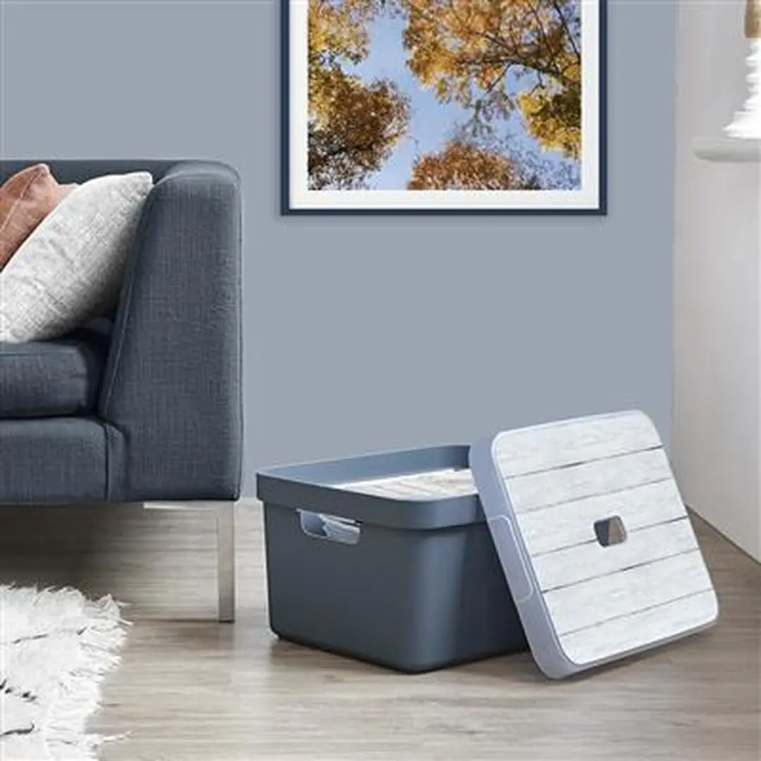Sunware Sigma Home Deksel Hout Opbergbox - 25L Grijs
