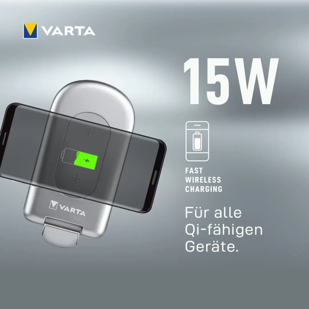 Varta 57914 101 111 Draadloze Oplader 15W - Zilver