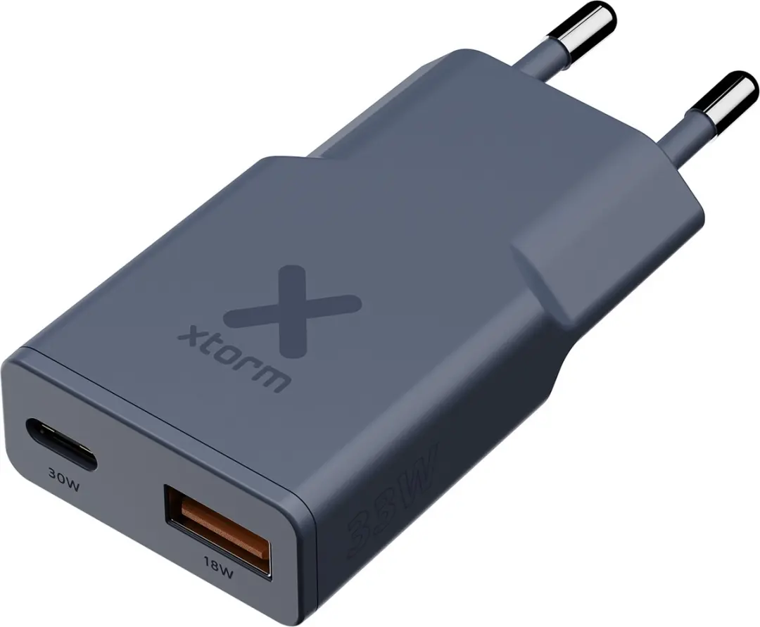 Xtorm Go2 Evolution Slimline XG2SLE0339 USB-C/USB-A Oplader 33W - Blauw
