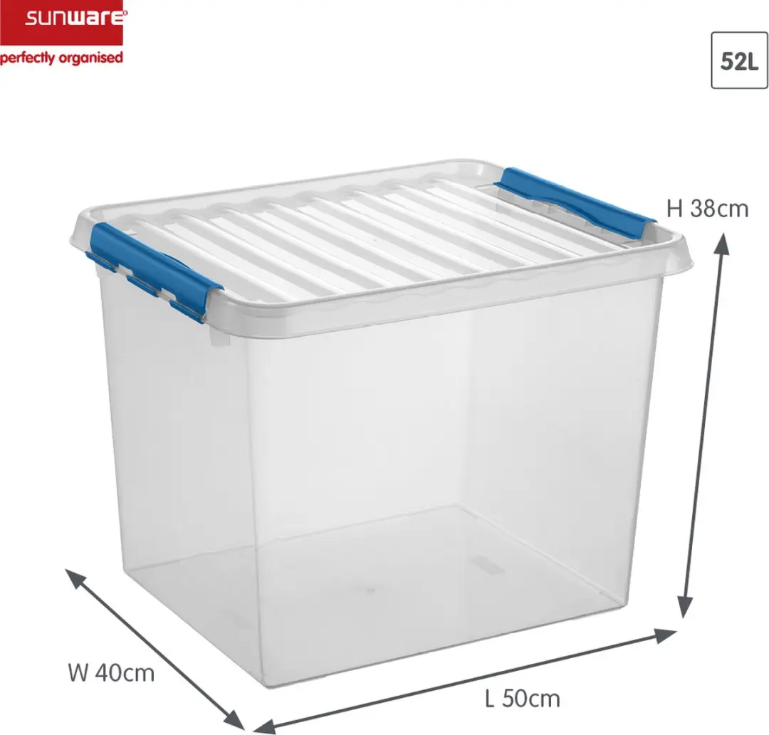 Sunware Q-line Opbergbox 52L - 50x40x38cm - Blauw