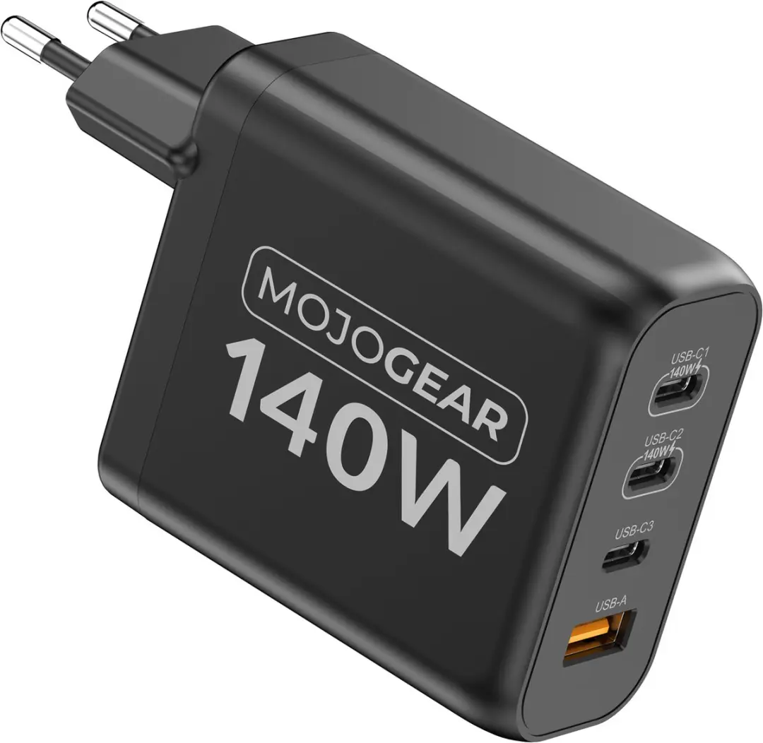 MOJOGEAR CHARGE+ MOG-C140 Oplader 140W - 4 Poorten - Zwart