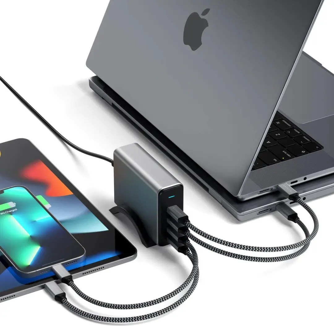 Satechi ST-UC165GM-EU USB-C Oplader 165W - 4 Poorten - Grijs