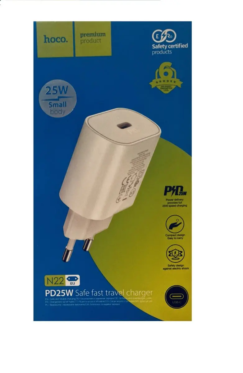 Hoco N22 Snellader 25W - USB-C - Wit