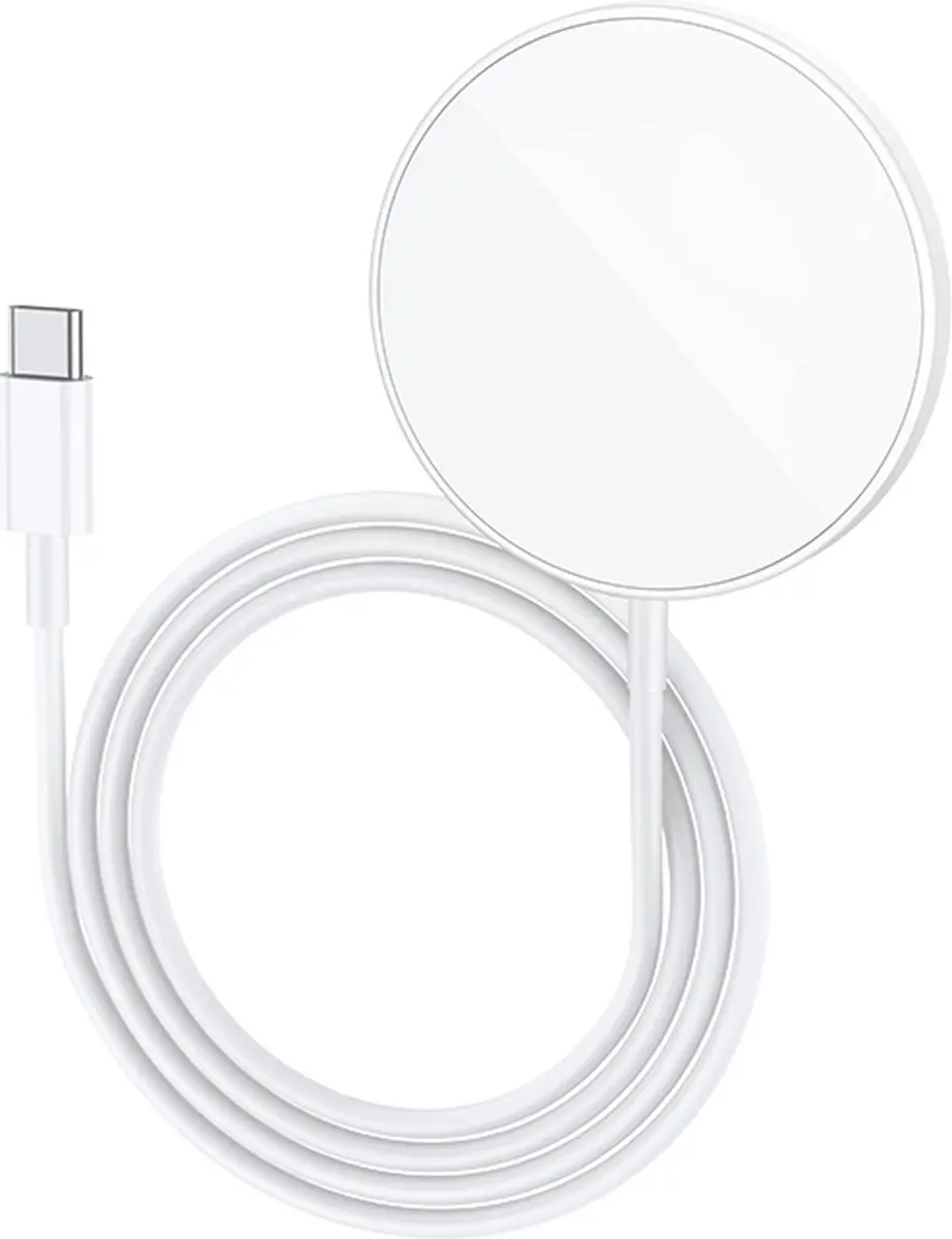 Hoco CW34 Draadloze Oplader 15W - iPhone MagSafe & Apple Watch Wit