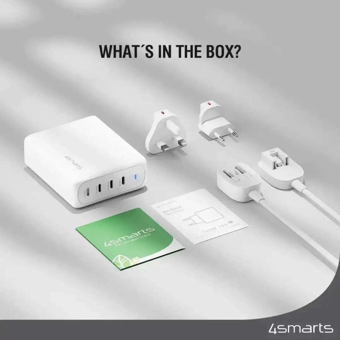 4Smarts GaN Flex Pro 200W 544200 USB-C Lader - 4 Poorten - Wit - afbeelding 6 van 6