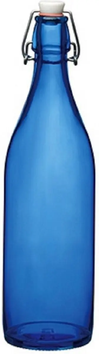 Blauwe giara fles met beugeldop