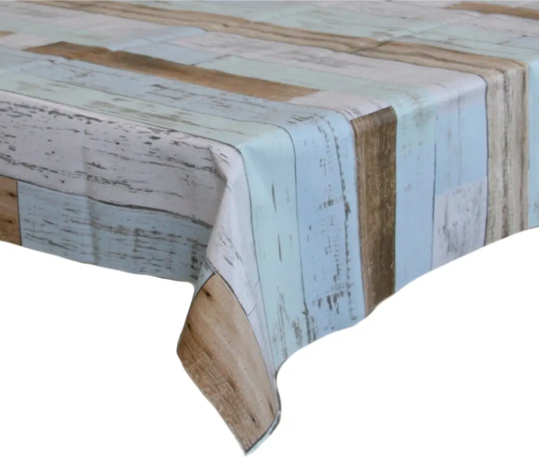 Bellatio Design Patifix Tafelzeil Houten Planken Blauw/Wit 140x180cm