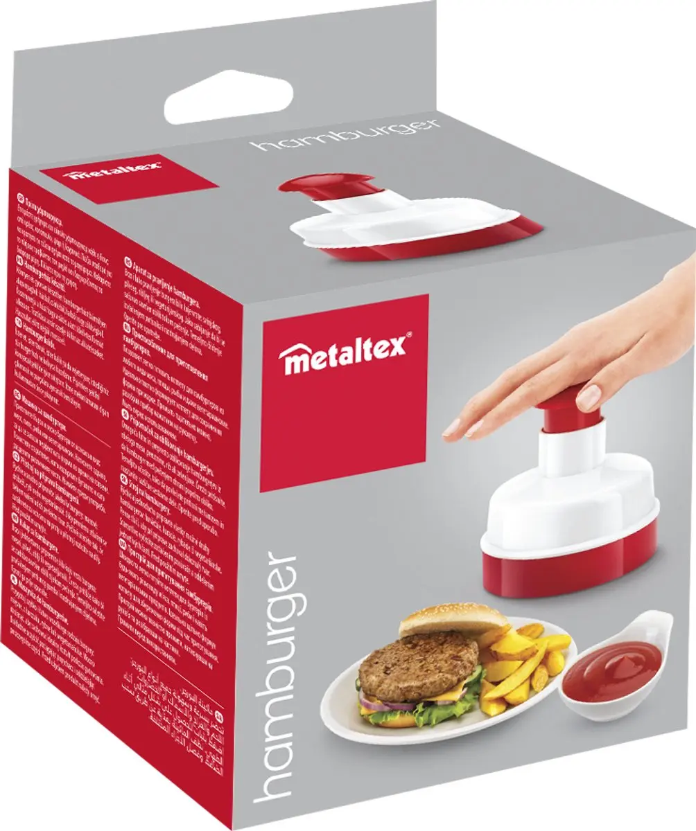 Metaltex Kitchen Helpers Hamburgerpers 11cm - Rood/Wit