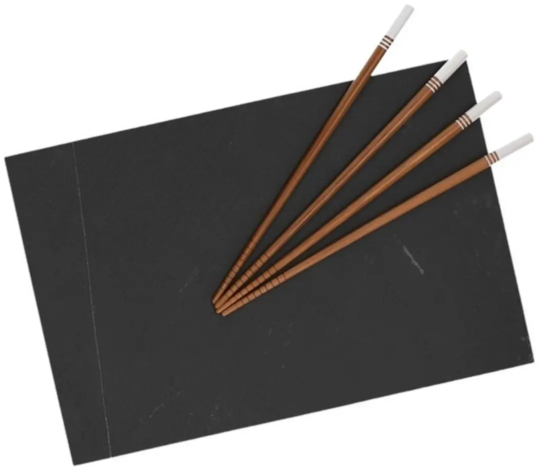 Sushi serveerplank 30 cm met 4 eetstokjes wit