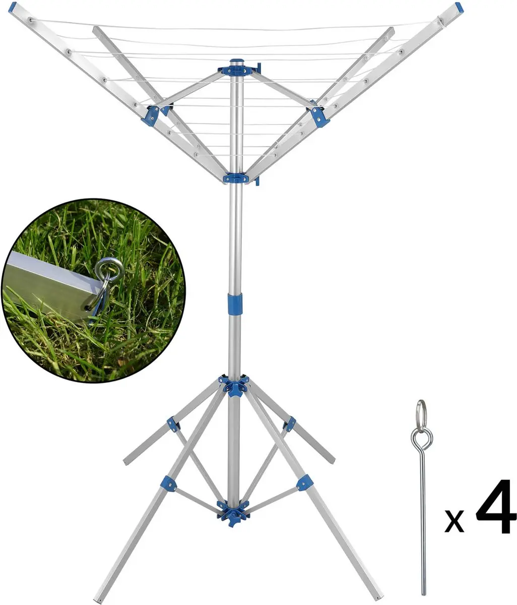 Monzana Aluminium Droogmolen 168x82x78cm - Zilver