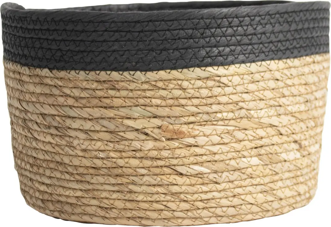 Gusta Opbergmand Jute Zwart ø30x18cm