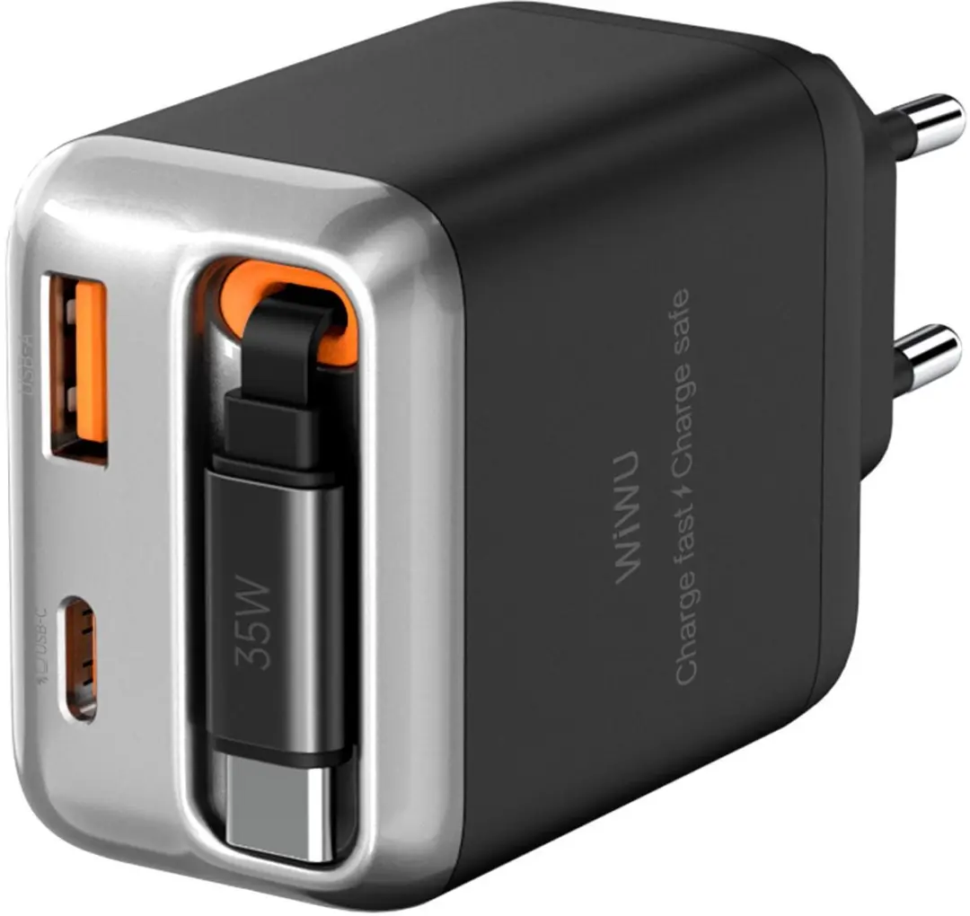 WiWu Helix PD35W Oplader 35W - 2x USB-C - Zwart