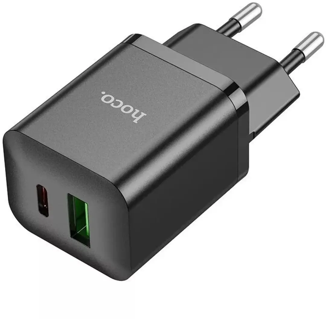 Hoco N28B Oplader - 20W Snelladen USB/USB-C - Zwart