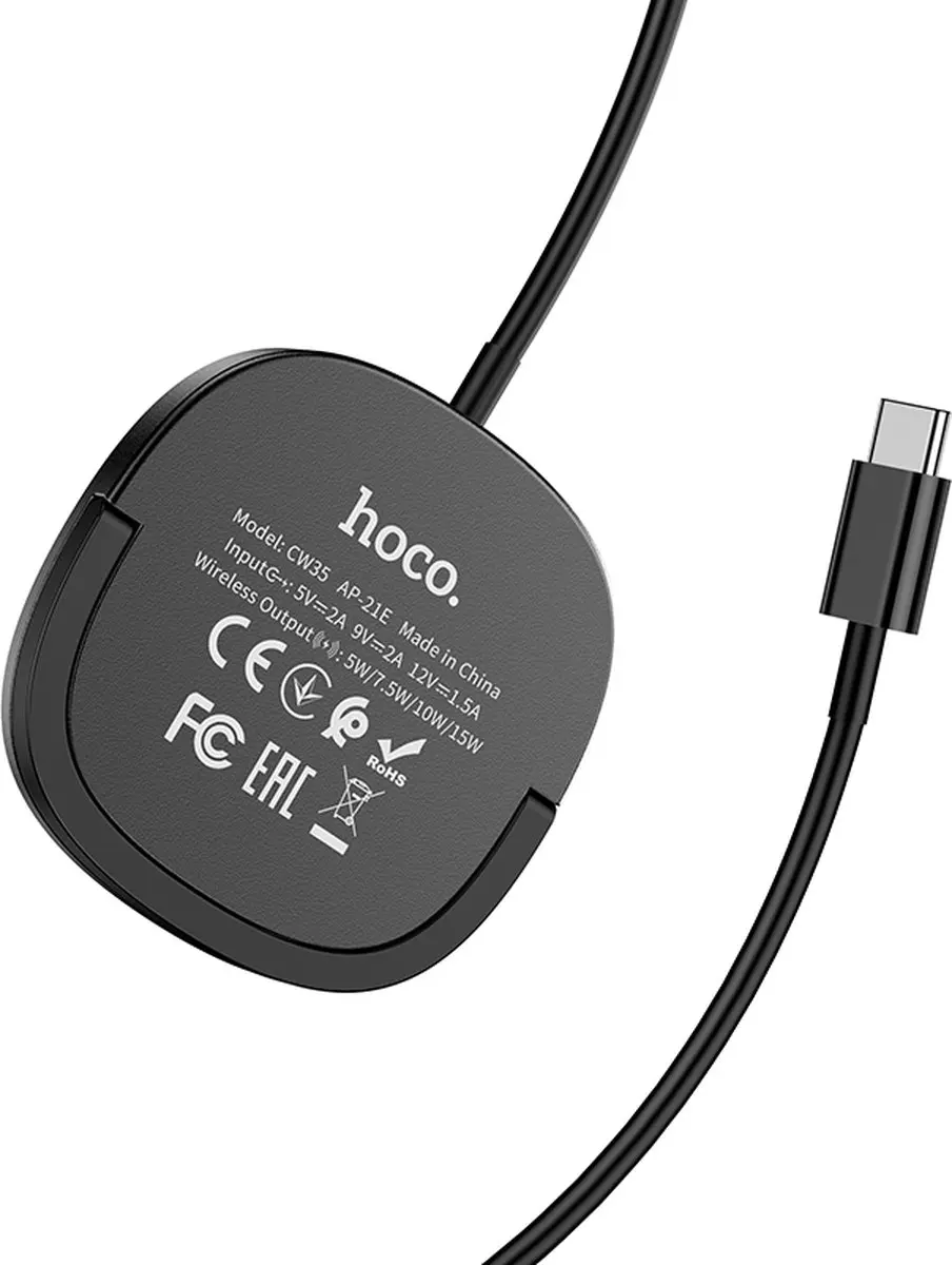 Hoco CW35 Draadloze Oplader MagSafe 15W - Zwart
