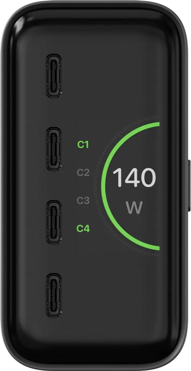 Satechi ChargeView ST-C4CV140C-EU Desktop Oplader 140W - 4x USB-C - Zwart