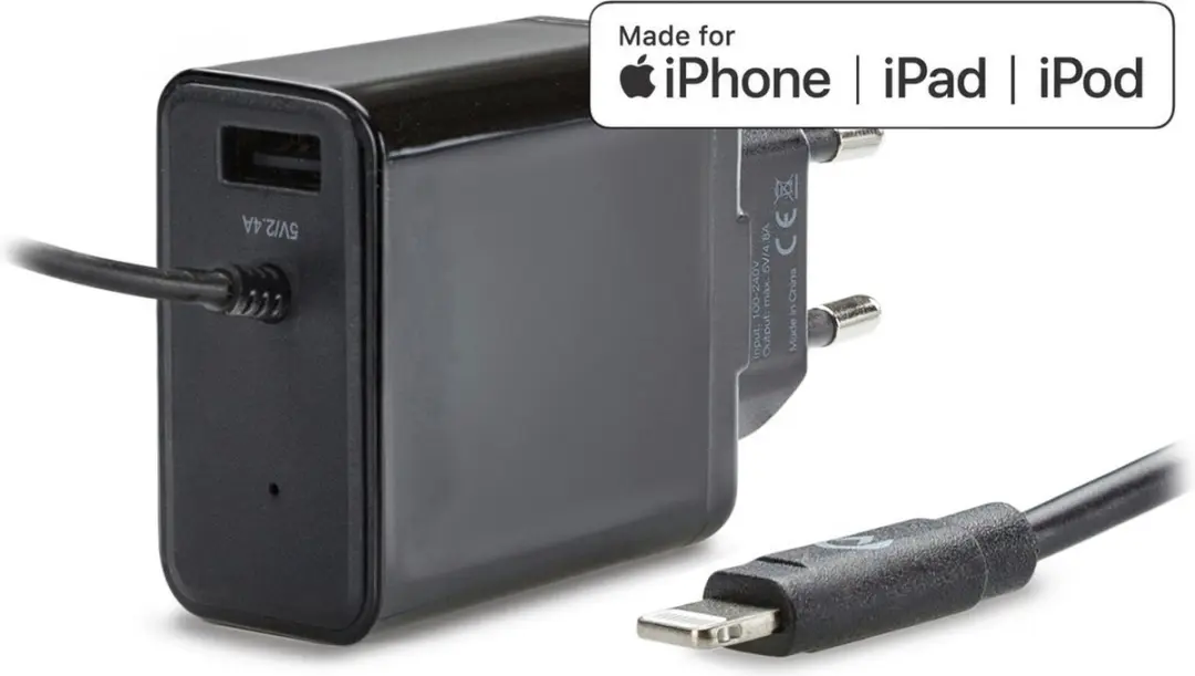 Mobilize Thuislader MOB-TC-024 USB & Apple Lightning - 4.8A - Zwart