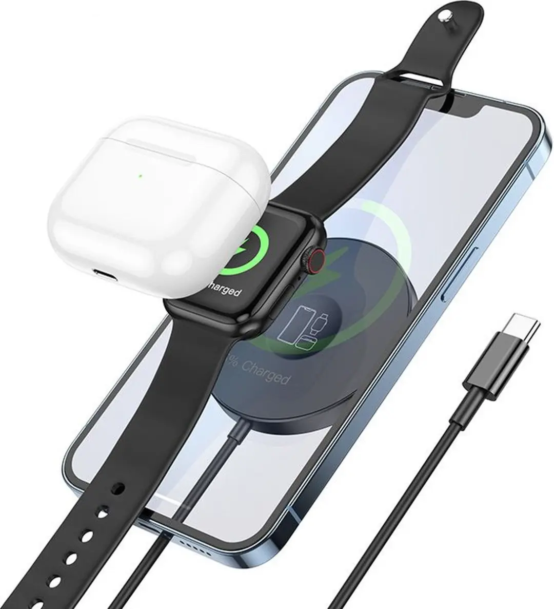 Hoco Magnetische Lader 15W - MagSafe - Zwart