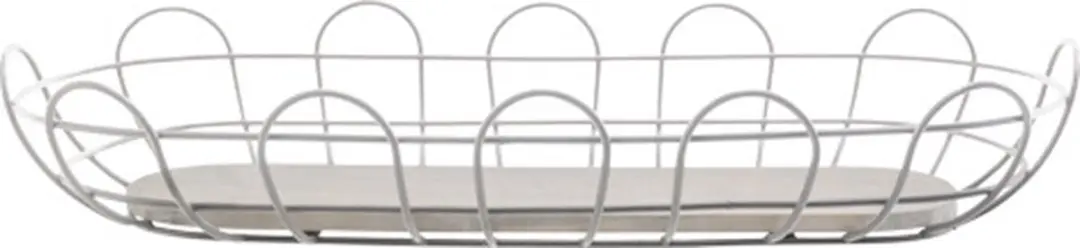 Cosy&Trendy Broodmandje - Metaal/Hout 40x15x8cm - Zwart/Beige
