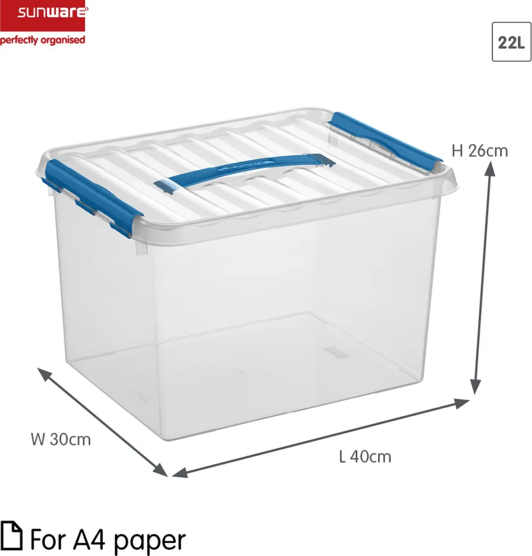Sunware Q-Line Opbergbox 22L - 40x30x26cm - Blauw
