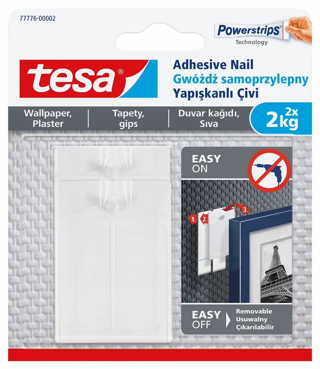 Tesa Zelfklevende Nagels Stucwerk/Behang Wit