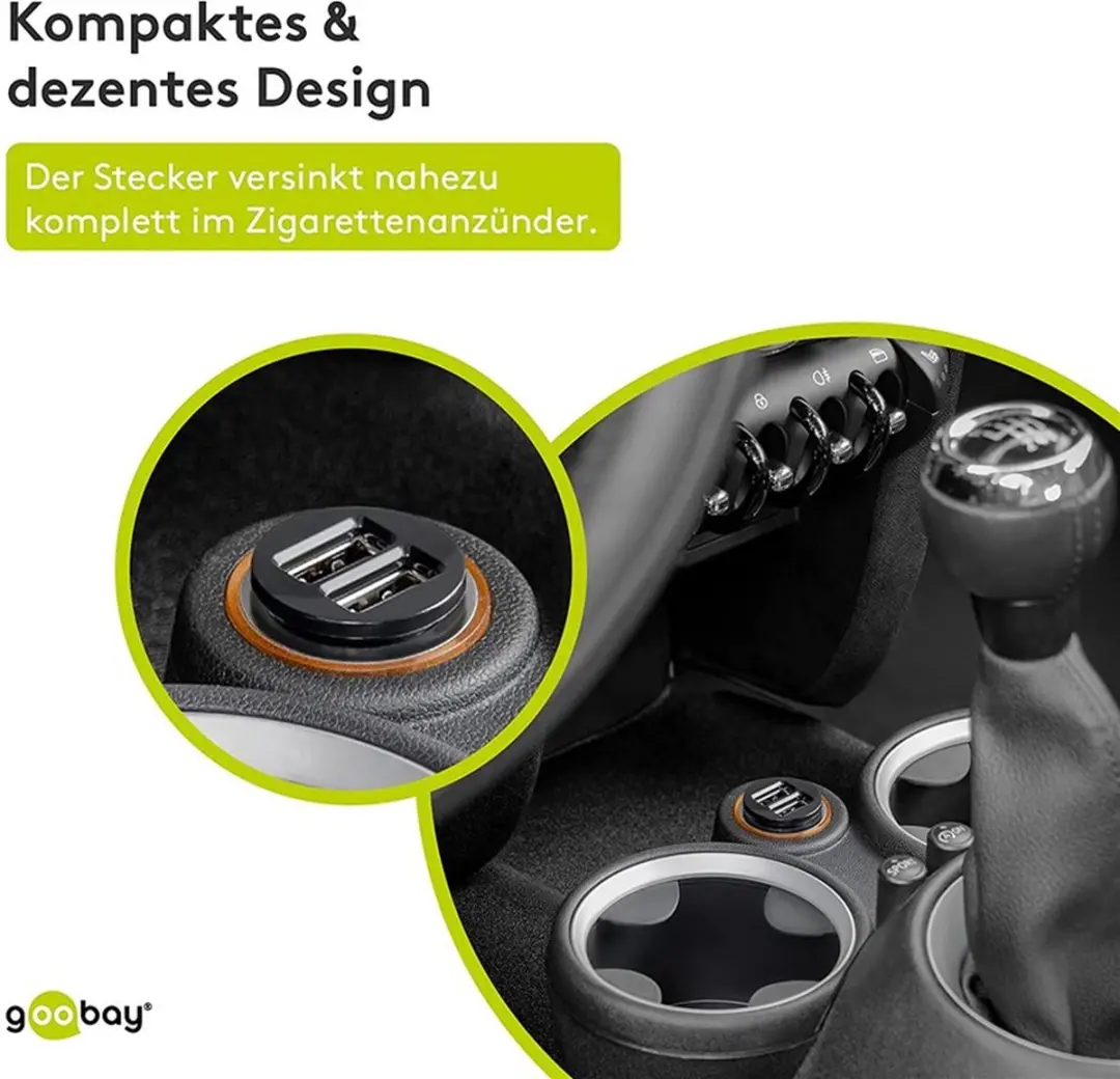 Goobay 45162 USB Autolader 18W - 1 Poort - Quick Charge 3.0 - Zwart