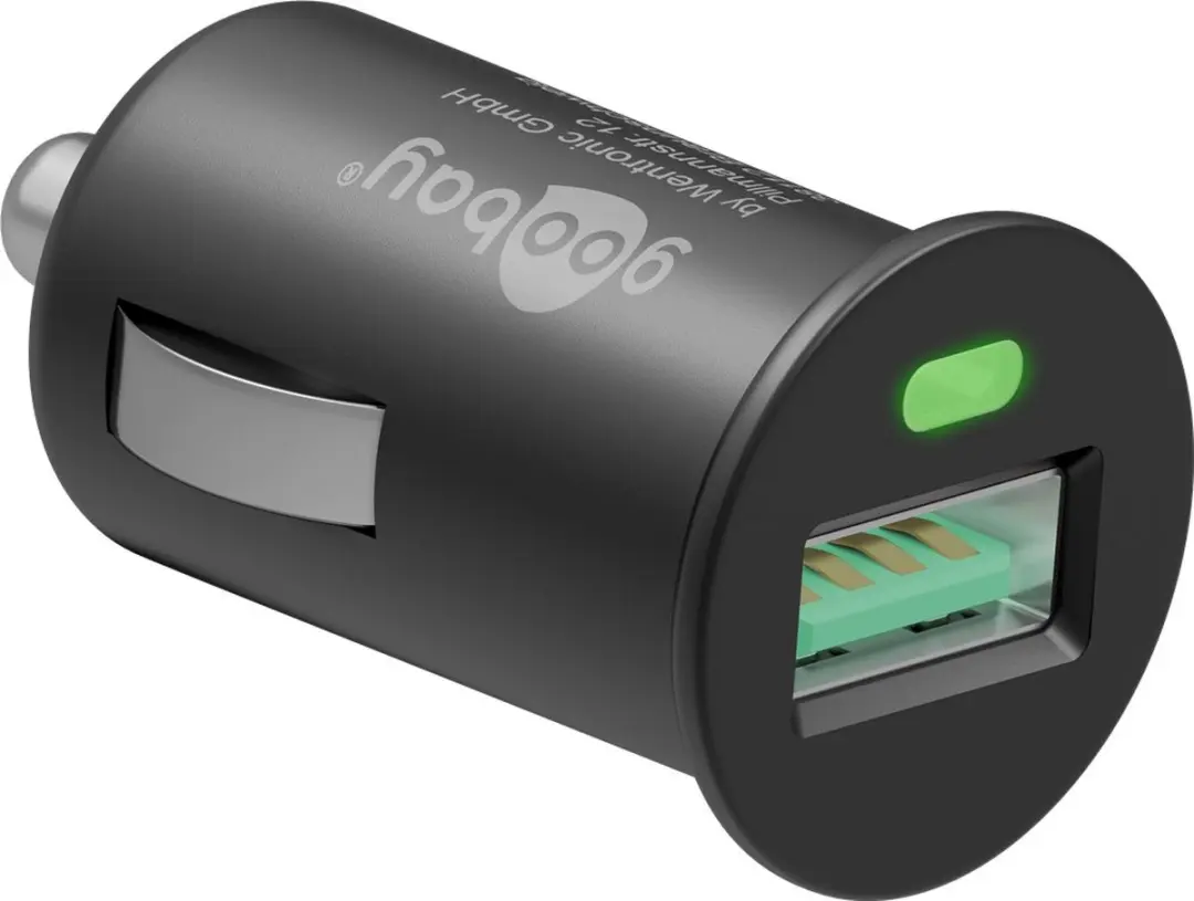 Goobay 45162 USB Autolader 18W - 1 Poort - Quick Charge 3.0 - Zwart